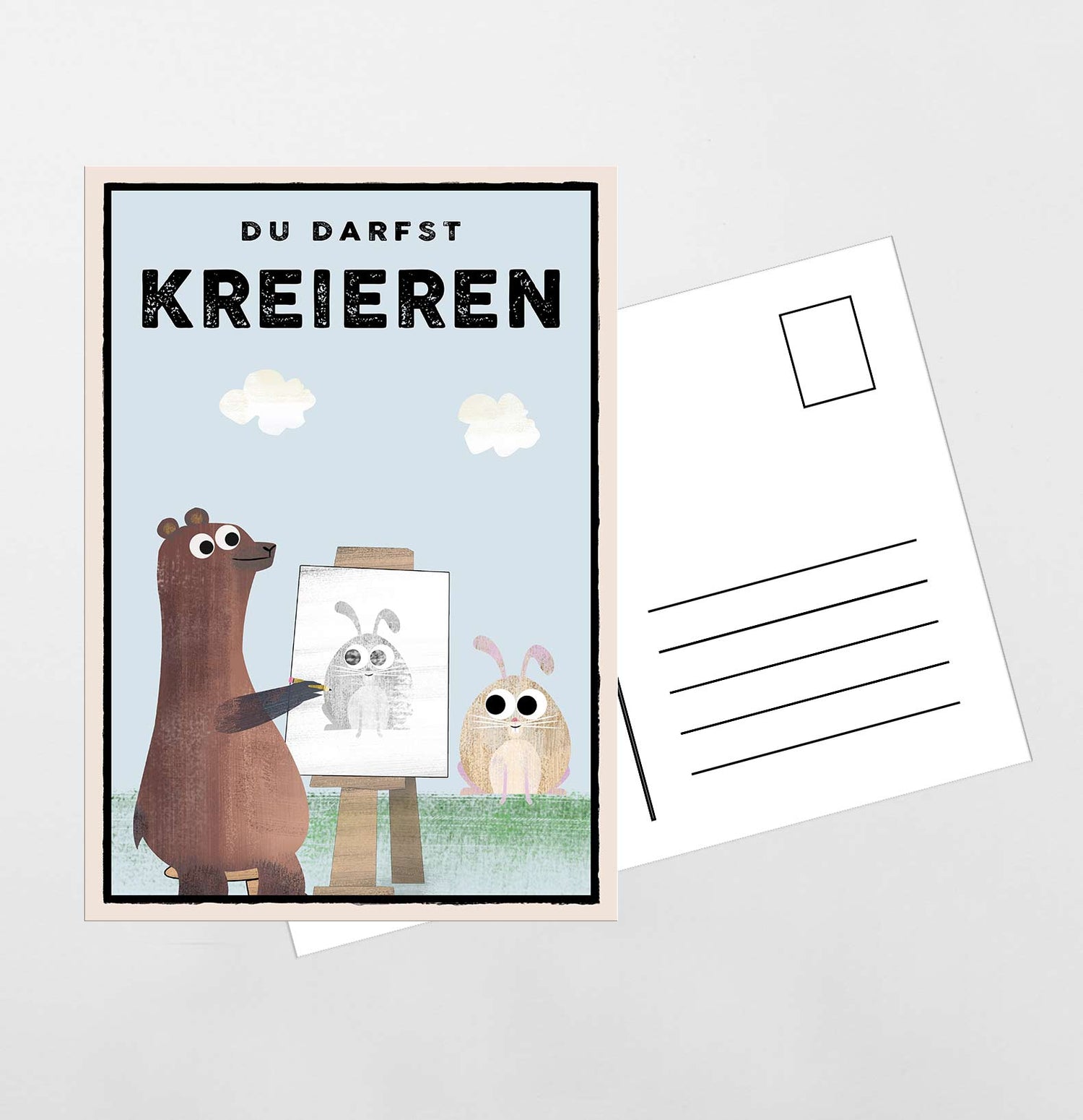 Du darfst KREIEREN - A5 Postkarte - Kindermut