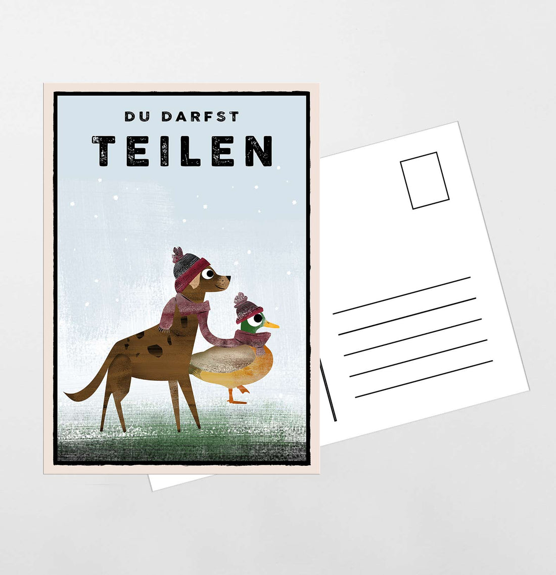 Du darfst TEILEN - A5 Postkarte - Kindermut