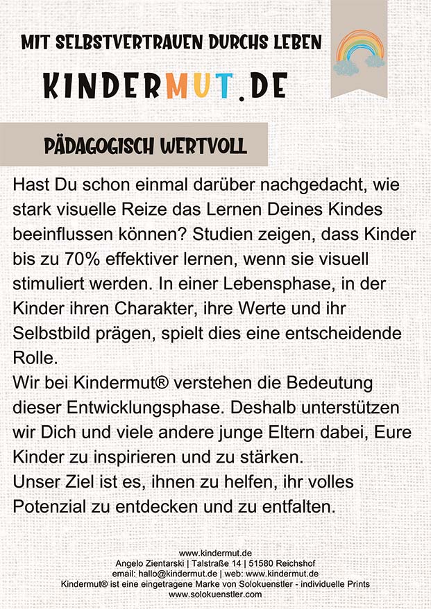 Kostenlose &quot;Entdecke Kindermut.de&quot; Flyer zum Auslegen - Kindermut