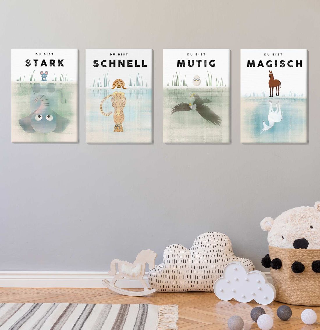 Spiegelbild Sparpaket - 4er Leinwand Set - Kindermut